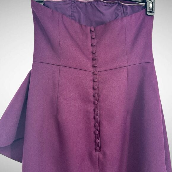 Elliatt Reception Cascade Ruffle Strapless Cocktail Dress Size Medium‎ 6 Purple - Picture 4 of 10